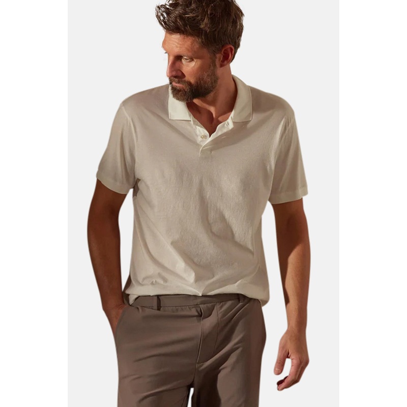 Luxe Lotus Jersey Polo White|1|2|3|4|5