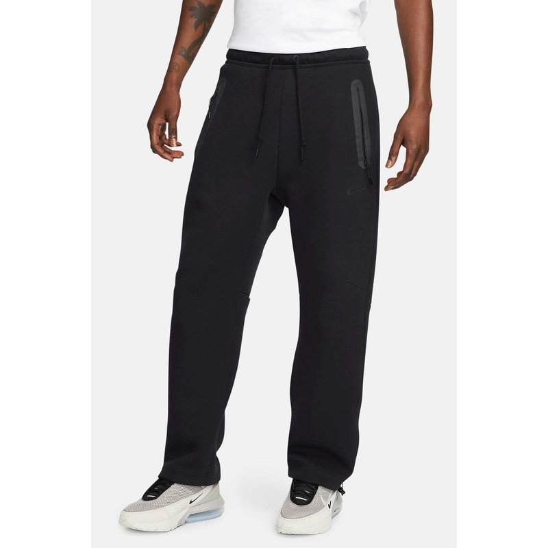 Mens Sport Wear Tech Fleece Open Bottom Pant Black