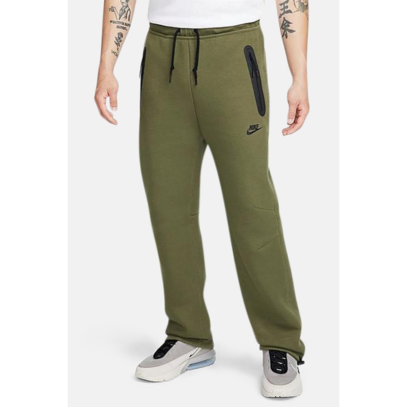 Mens Sport Wear Tech Fleece Open Bottom Pant Olive