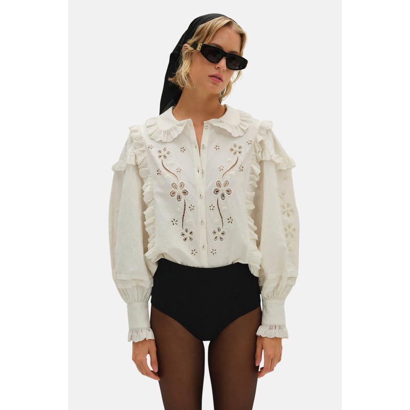 Adelie Embroidered Top White|XS|S|M