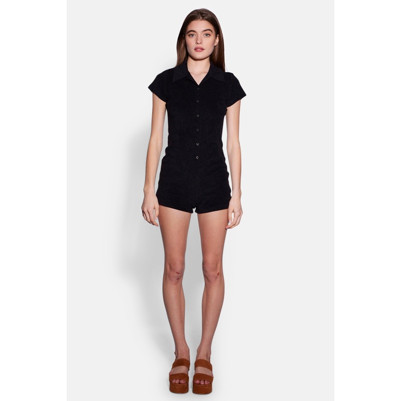 Ariana Terry Romper Jet Black|XXS|XS|S|M|L