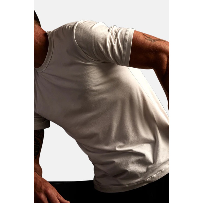 Elevated Lotus Jersey Crew Tee White