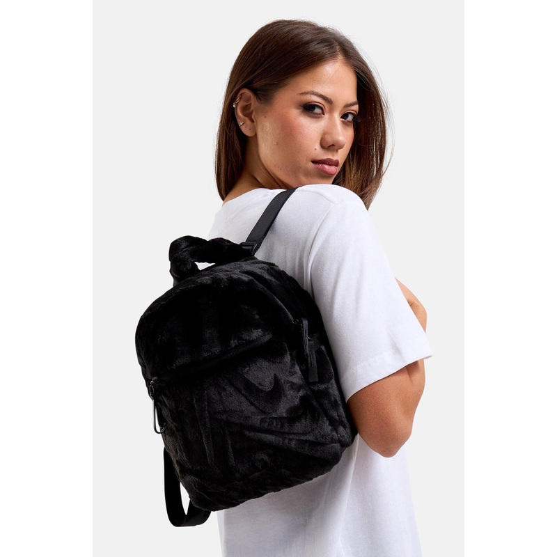 Faux Fur Futura Mini Backpack Black