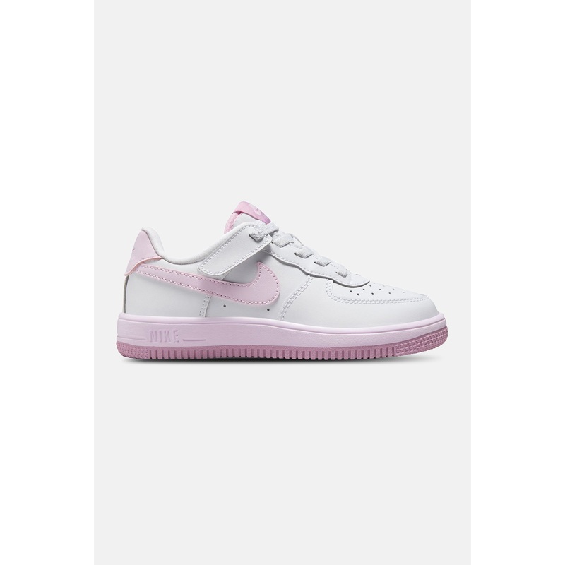Kids Force 1 Low EasyOn White/Pink Foam