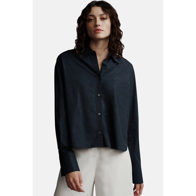 Average Joe Top In Superfine Cotton with Crystals Midnight
