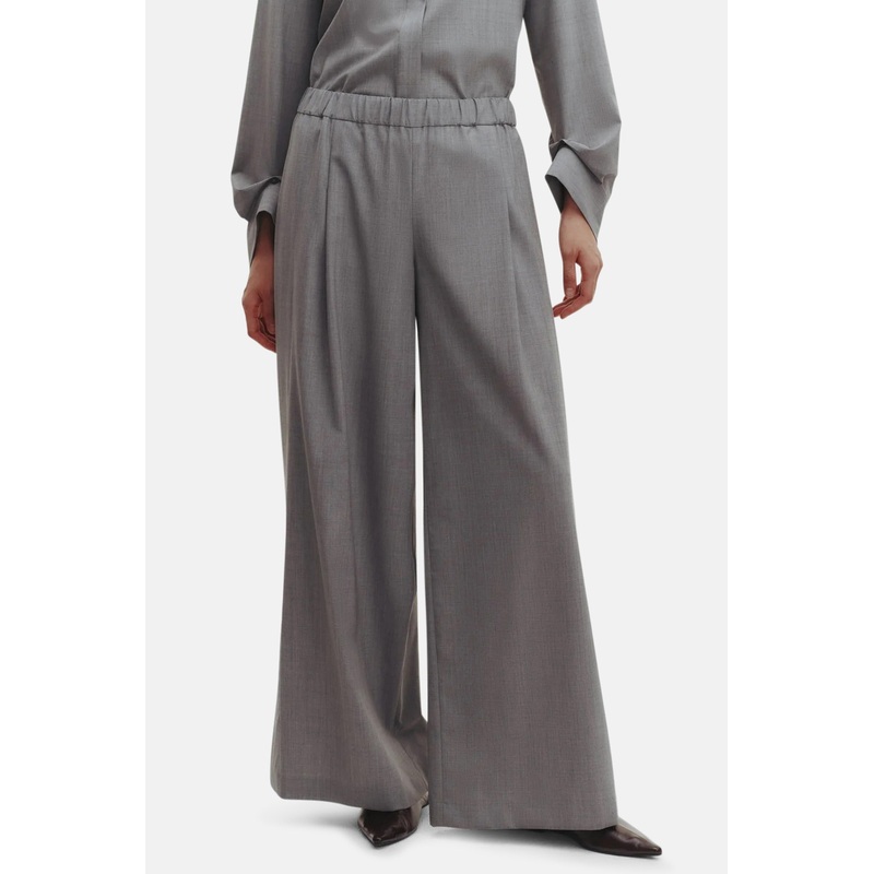 Eva Pant With Tux Pleat Medium Heather Grey