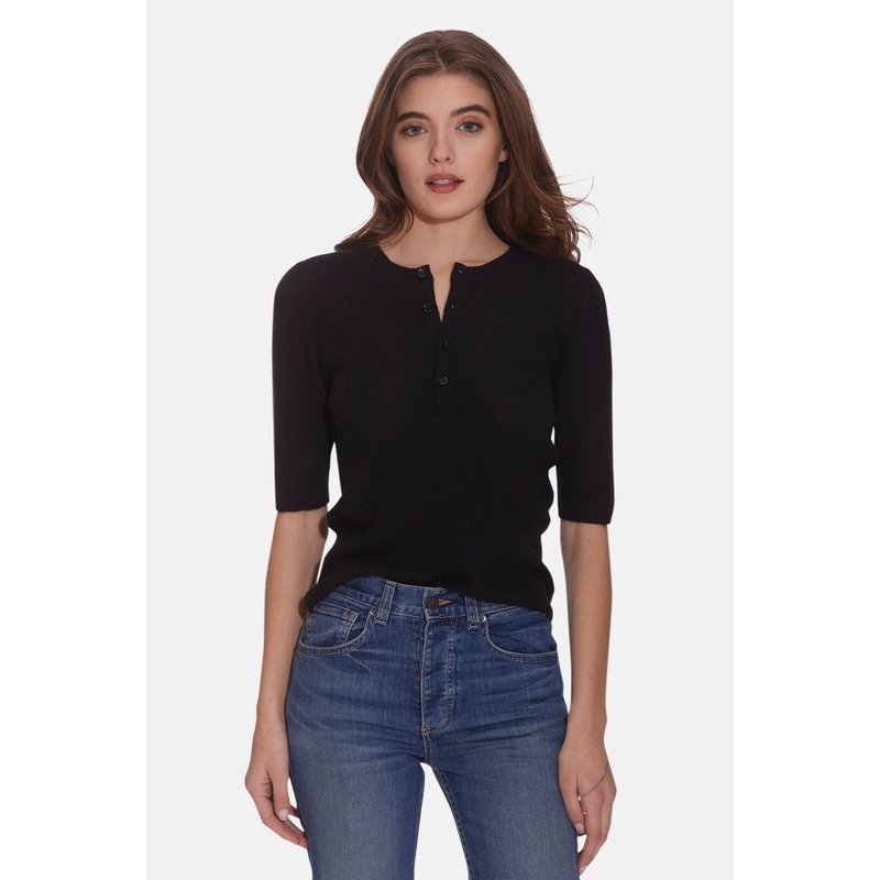 Nili Lotan Celia Jean x Tile Club Elsa Henley Black