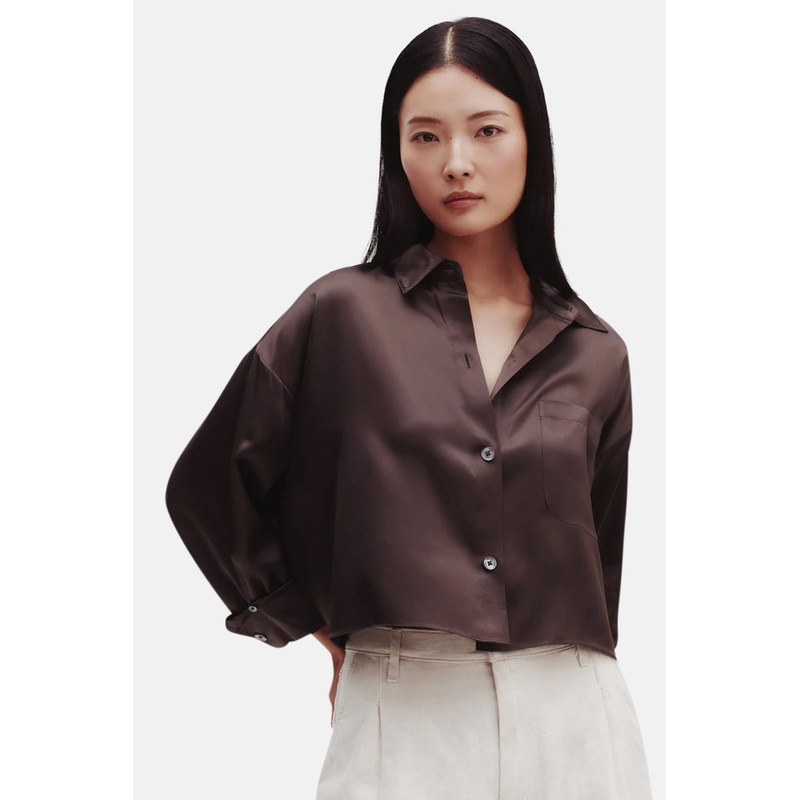 Soon To Be Ex Shirt In Silk Charmeuse Mink