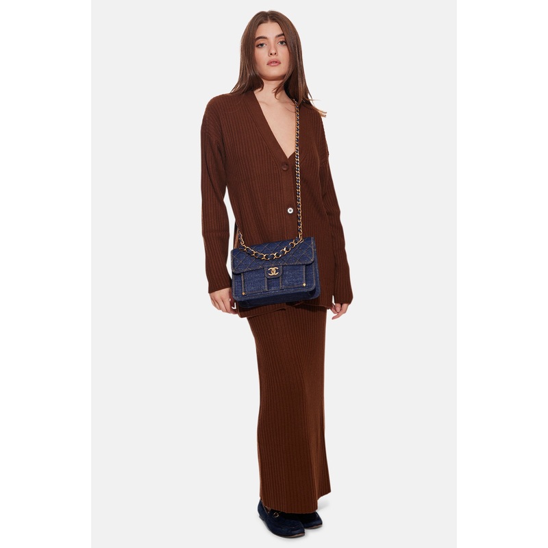 The Tile Club Lucy Cocoon Cardigan & Gertrude Maxi Skirt Brown