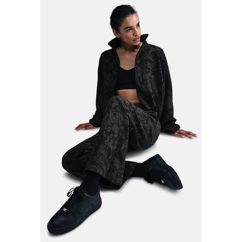 Women’s Mid-Rise Jacquard Track Pants Black