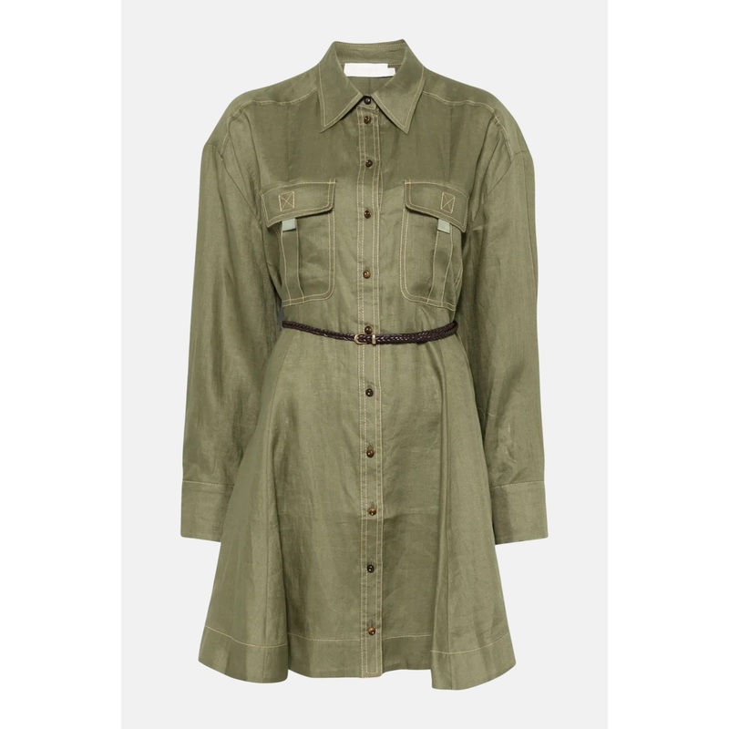 Wylie Mini Shirt Dress Olive|0P|0|1|2|3