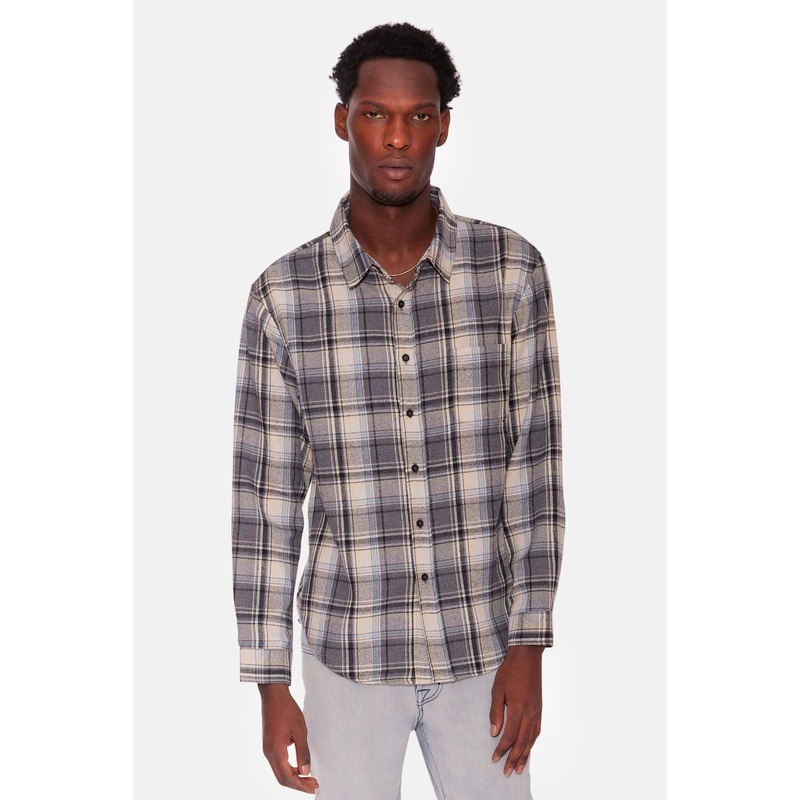 Brandon Flannel Shirt Grey Plaid