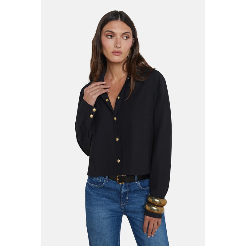 Cosette Button-Down Shirt Black/Gold