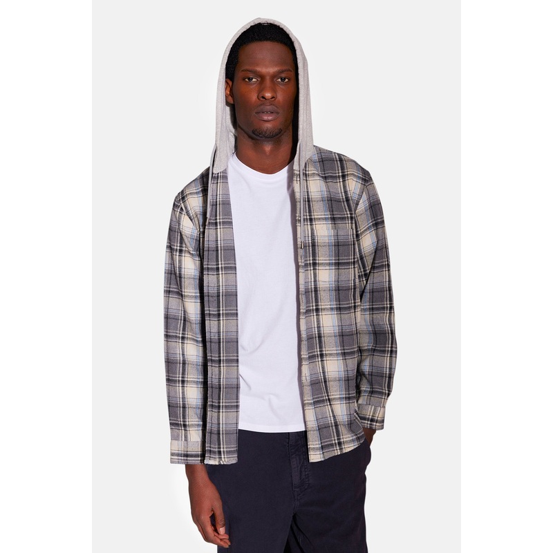 Dylan Flannel Grey Plaid w/Grey Hood