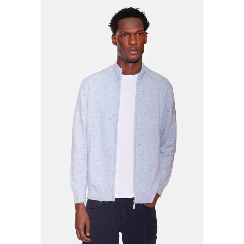 Gio Cashmere Full Zip Blue Mint