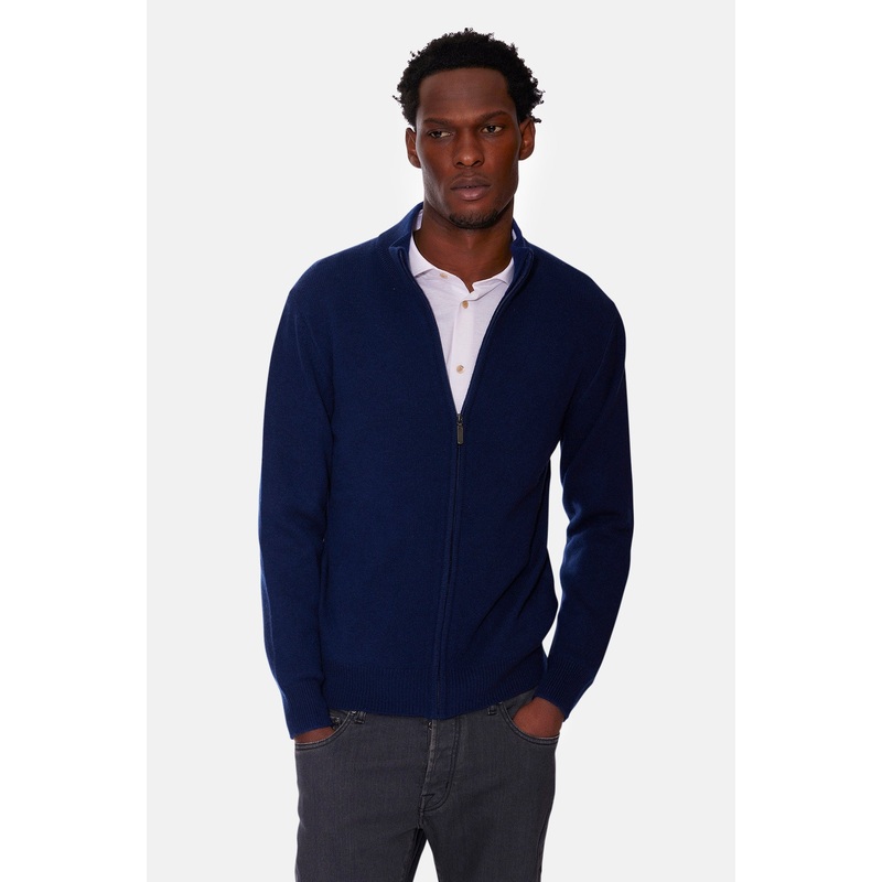Gio Cashmere Full Zip Deep Navy