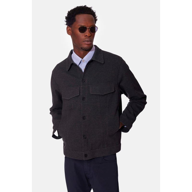 Mad Pique Trucker Jacket Charcoal Heather