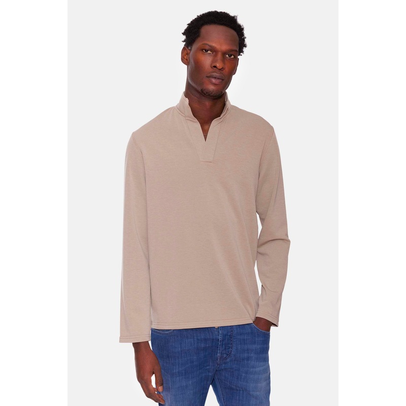 Mason Pop Collar Pullover Soft Taupe