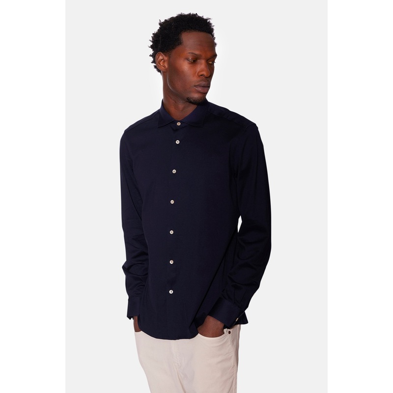 Super Soft Cotton Shirt Navy|38|40|42|43|44|45
