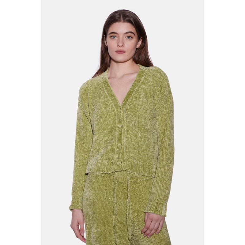 Adele Chenille Cardigan Fern Green