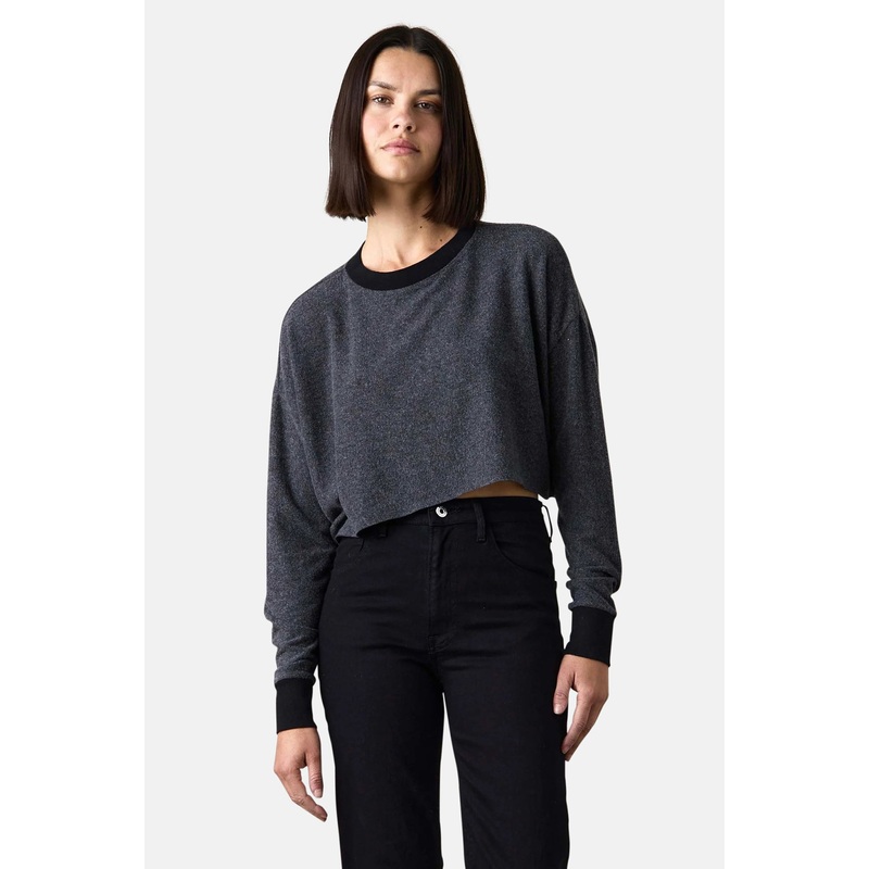 Chiara Plush Super Wide Crop Black