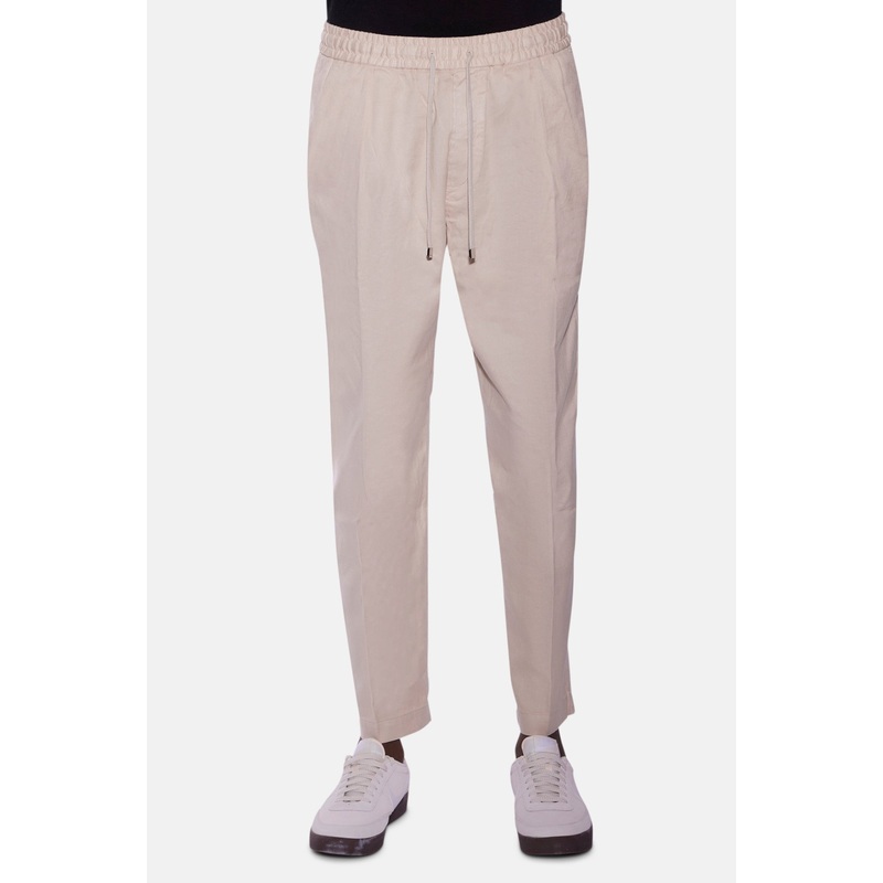 Daniel Drawstring Linen Pant Beige