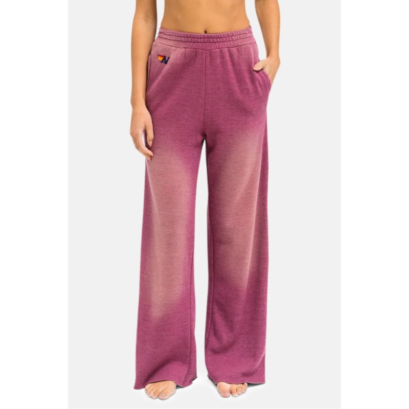 Essential Wide Leg Pocket Sweatpants Faded Berry
