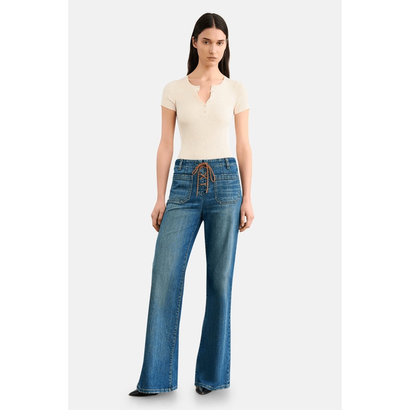 Florence Lace Up Jean Classic Wash