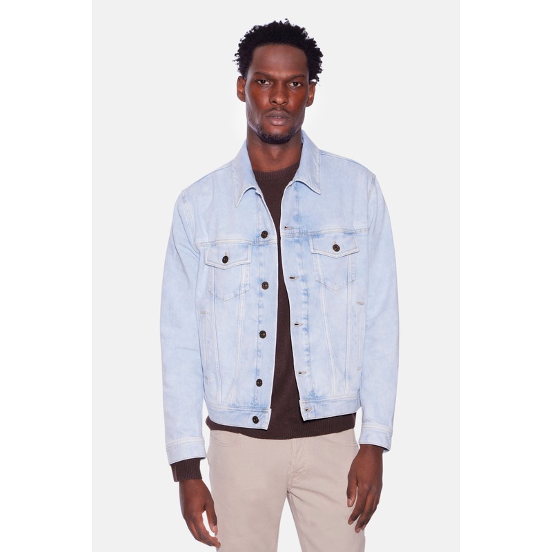 Giubbino 11oz Trucker Jacket Bleached Light Blue