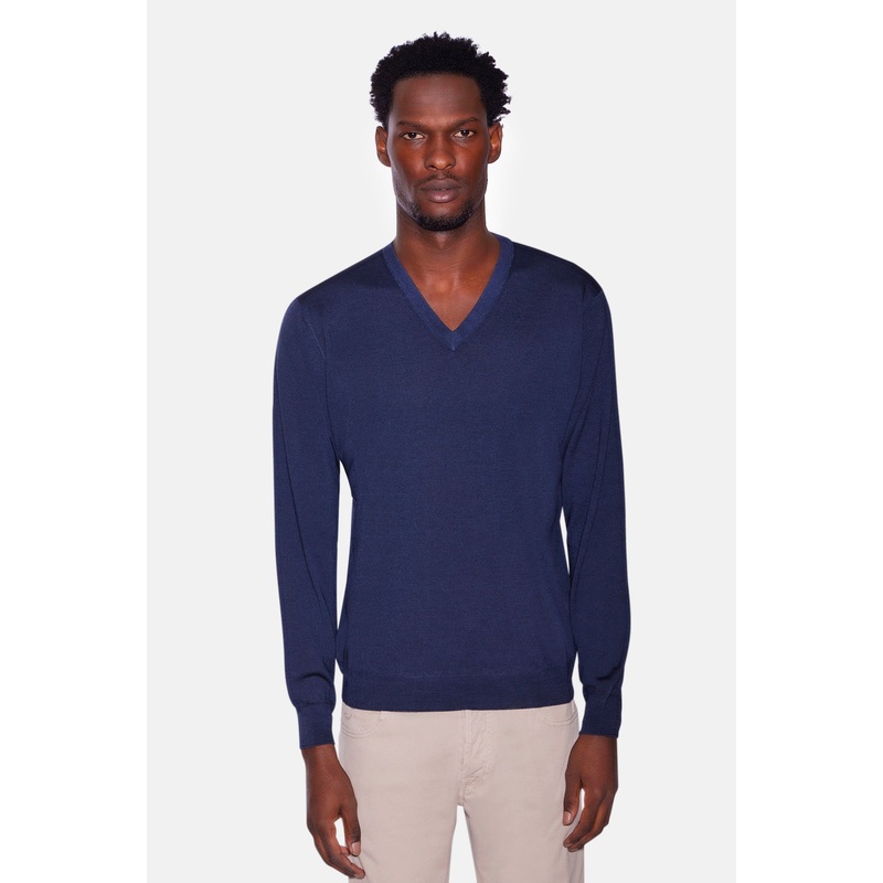 Lightweight Merino V-Neck Midnight
