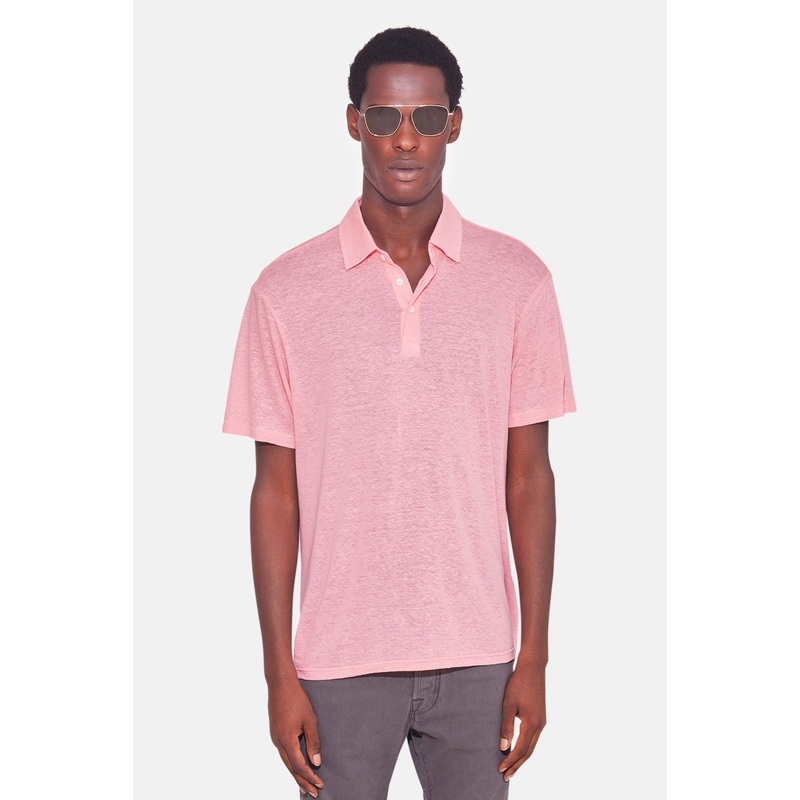 Linen Polo Pink|S|M|L|XL
