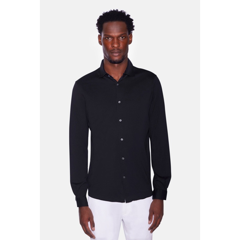 Soft Cotton Jersey Shirt Black
