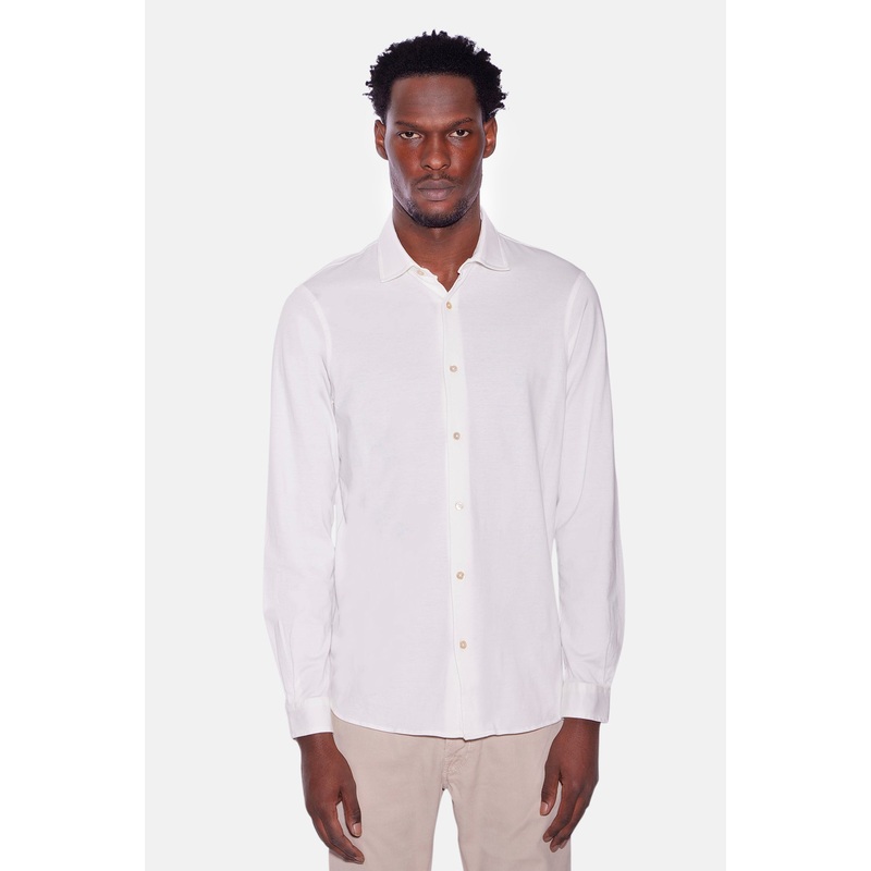 Soft Cotton Jersey Shirt Off White