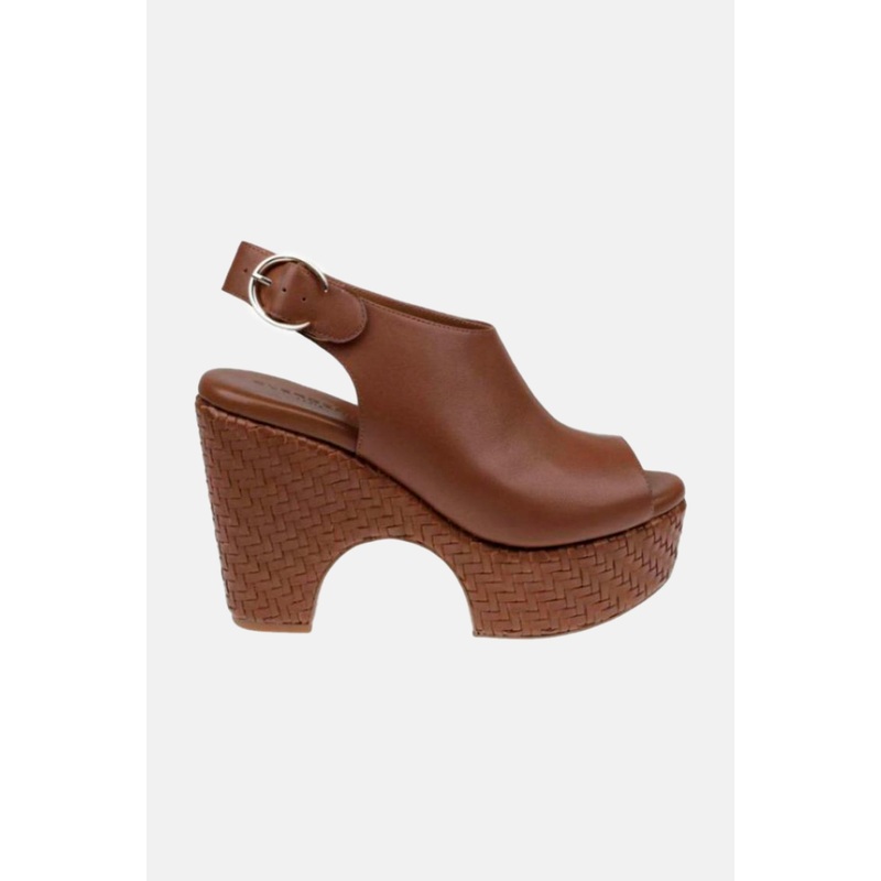 Volney Platform Sandal in Wood