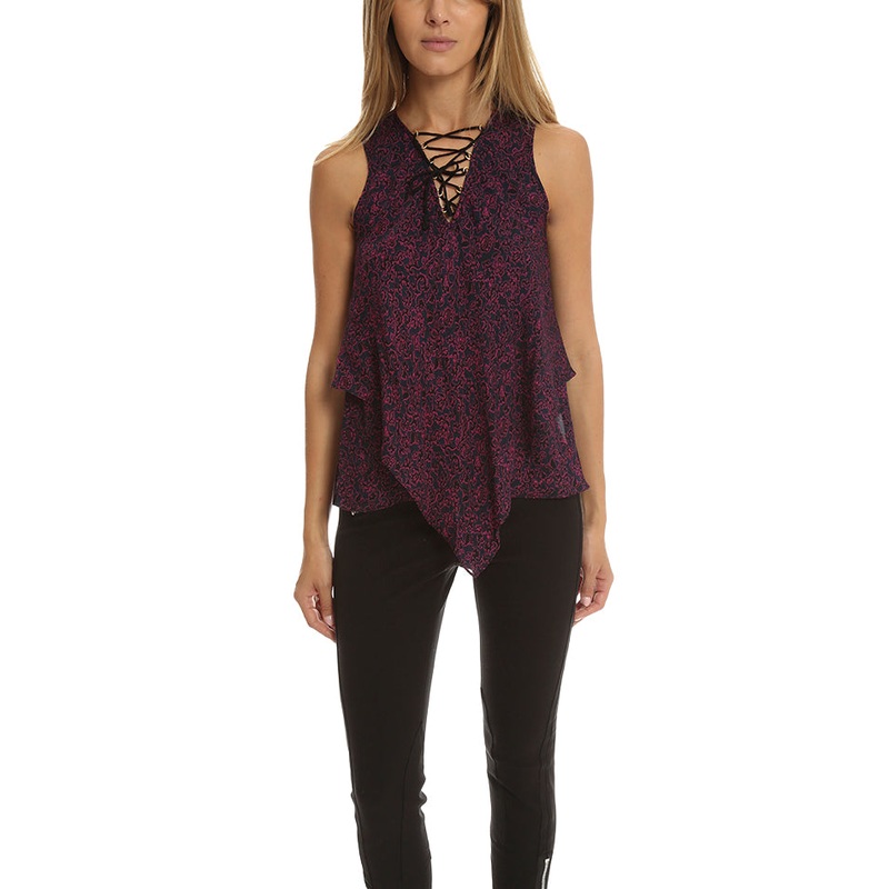 Derek Lam 10 Crosby V Neck Handkerchief Tank