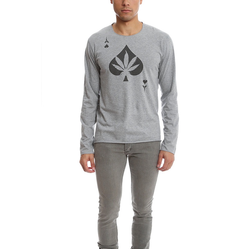 Ace Leaf Long Sleeve Tee Grey|M|L|XL