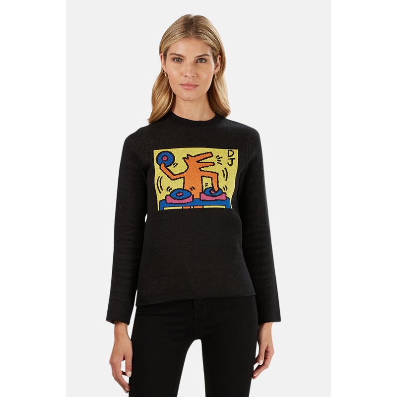 Keith Haring Jacquard Sweater Black