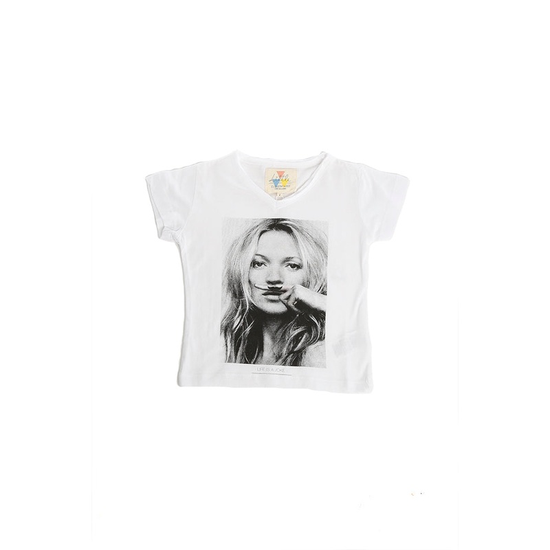 Little Eleven Paris White Cara Delevigne V Neck Tee