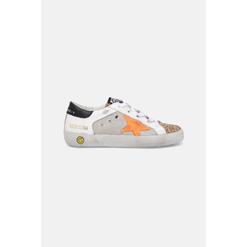 Super-Star Low Top Sneaker White/Orange/Glitter Toe