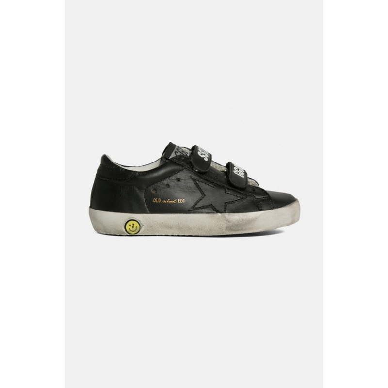 Toddler Old School Low Top Sneaker Black Leather
