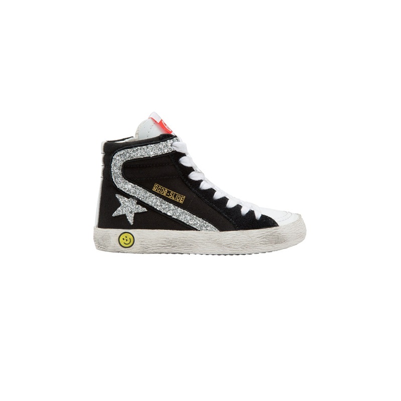 Toddler Slide High Top Sneaker Black Canvas