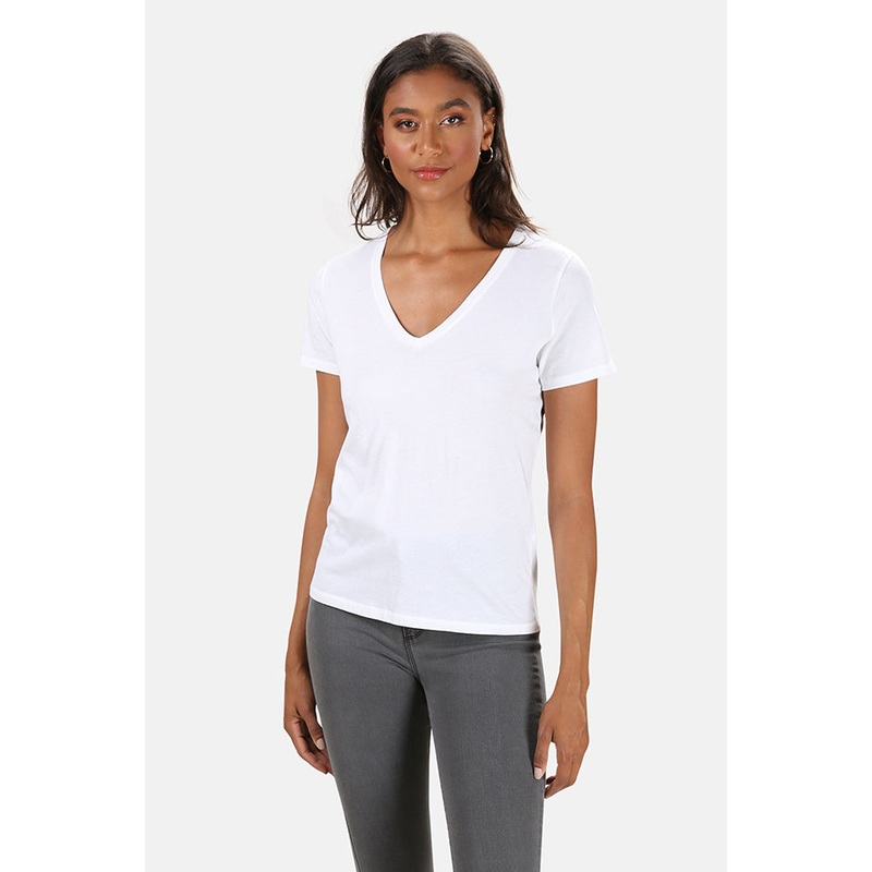Majestic Filatures Cotton Silk V Neck Tee