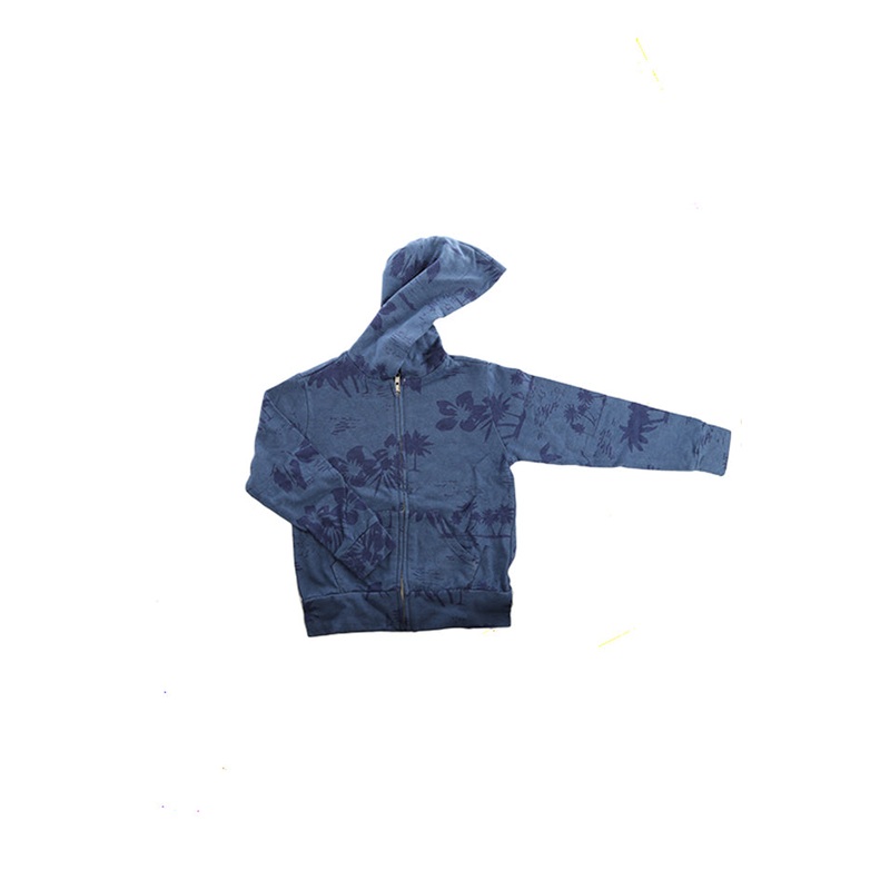 Monrow Kids Blue Hawaiian Zip Hoody
