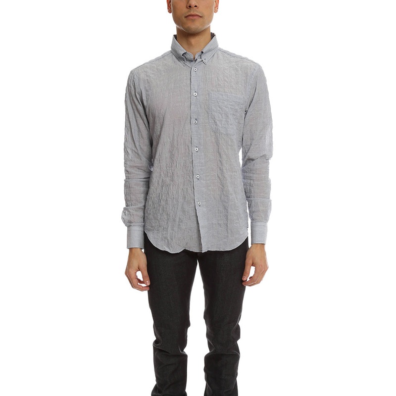 Naked & Famous Regular Shirt Lightweight Hairline Stripes