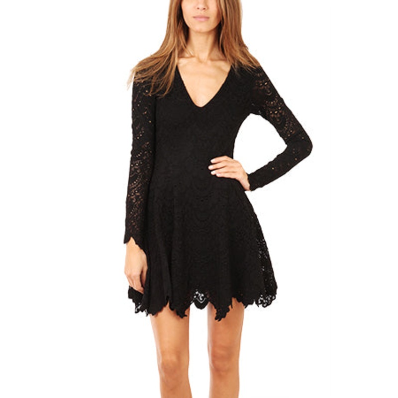 Nightcap Deep V Flirty Spanish Lace Dress