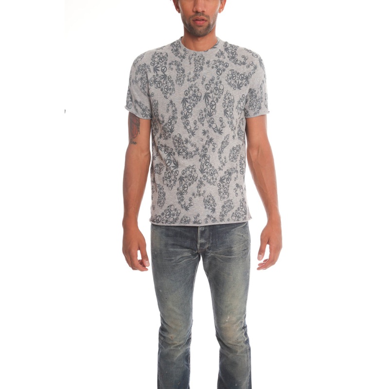 Paisley Print Tee Grey/Blue|XS|S|M|L|XL|XXL|XXXL