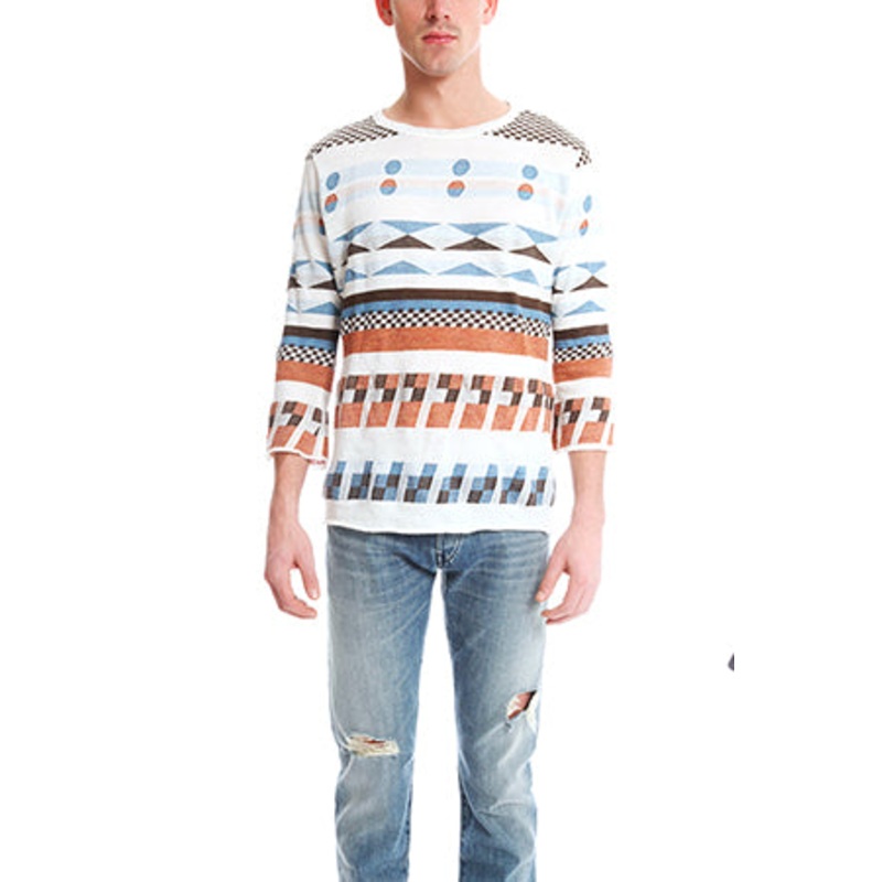 Remi Relief Linen Boarder Crewneck