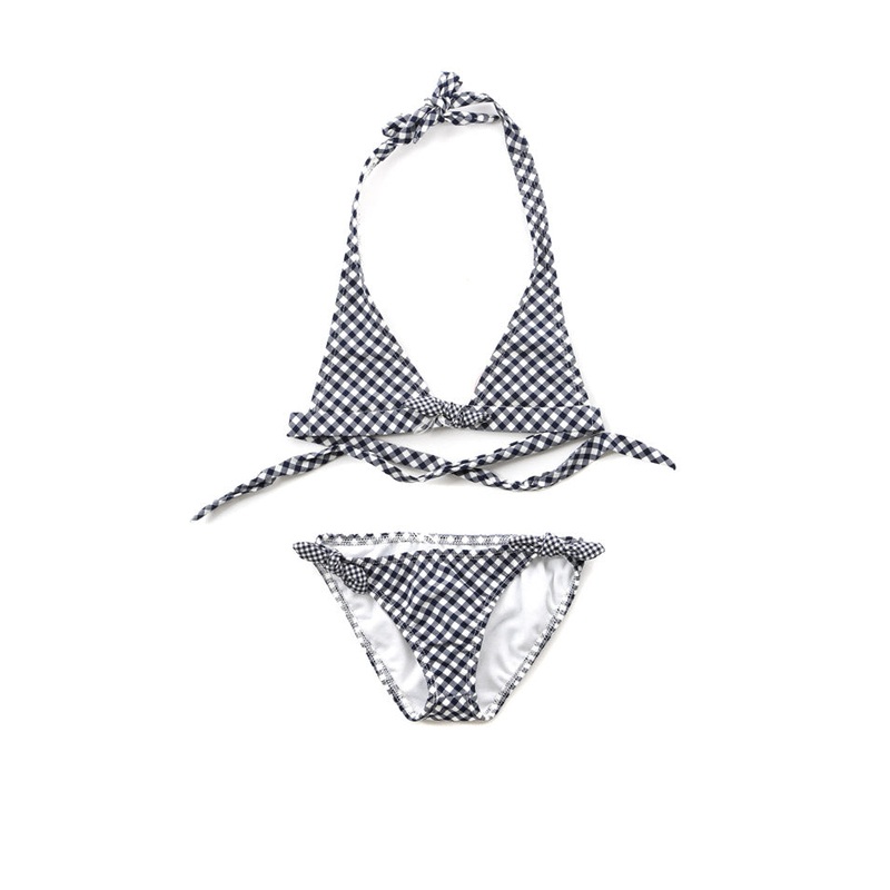 Shoshanna Kids Gingham Halter Bikini