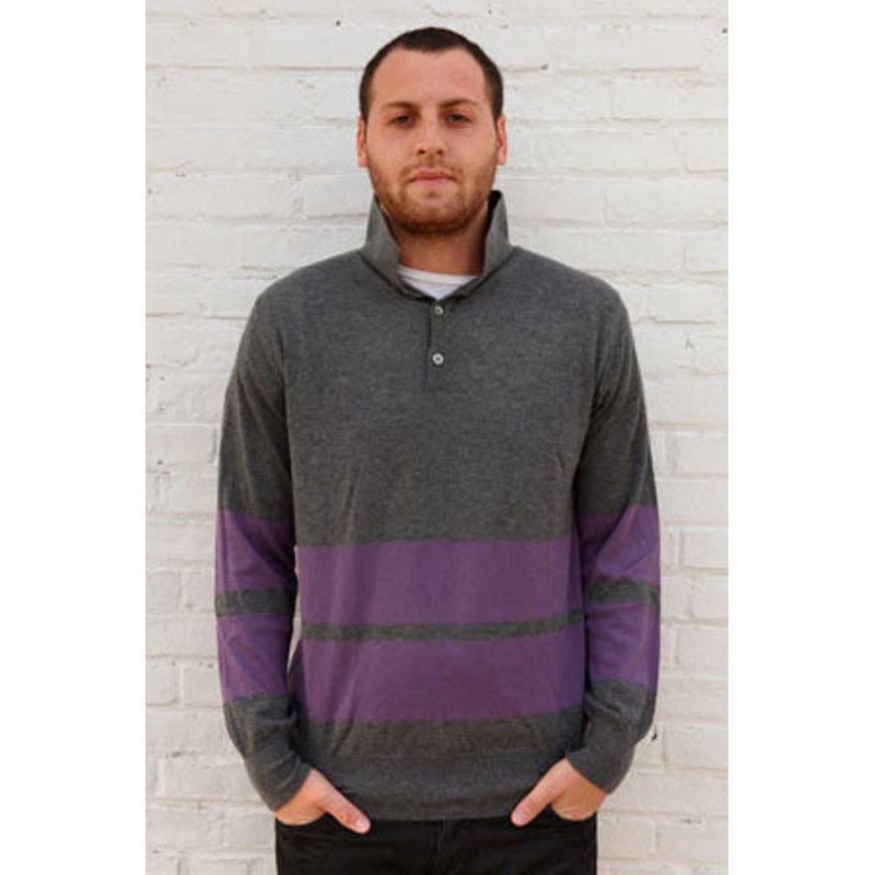 Simon Spurr Cashmere Stripe LS Polo