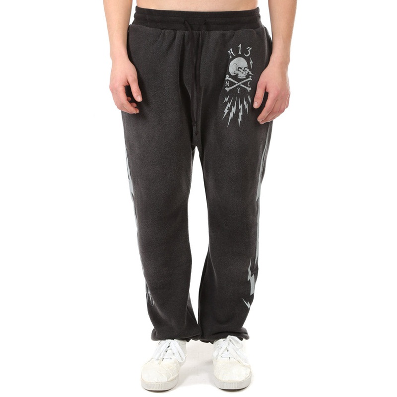 Skull Bolt Field Sweatpants Acid Black